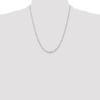 10k White Gold 2mm Diamond-Cut Lightweight Rope Chain