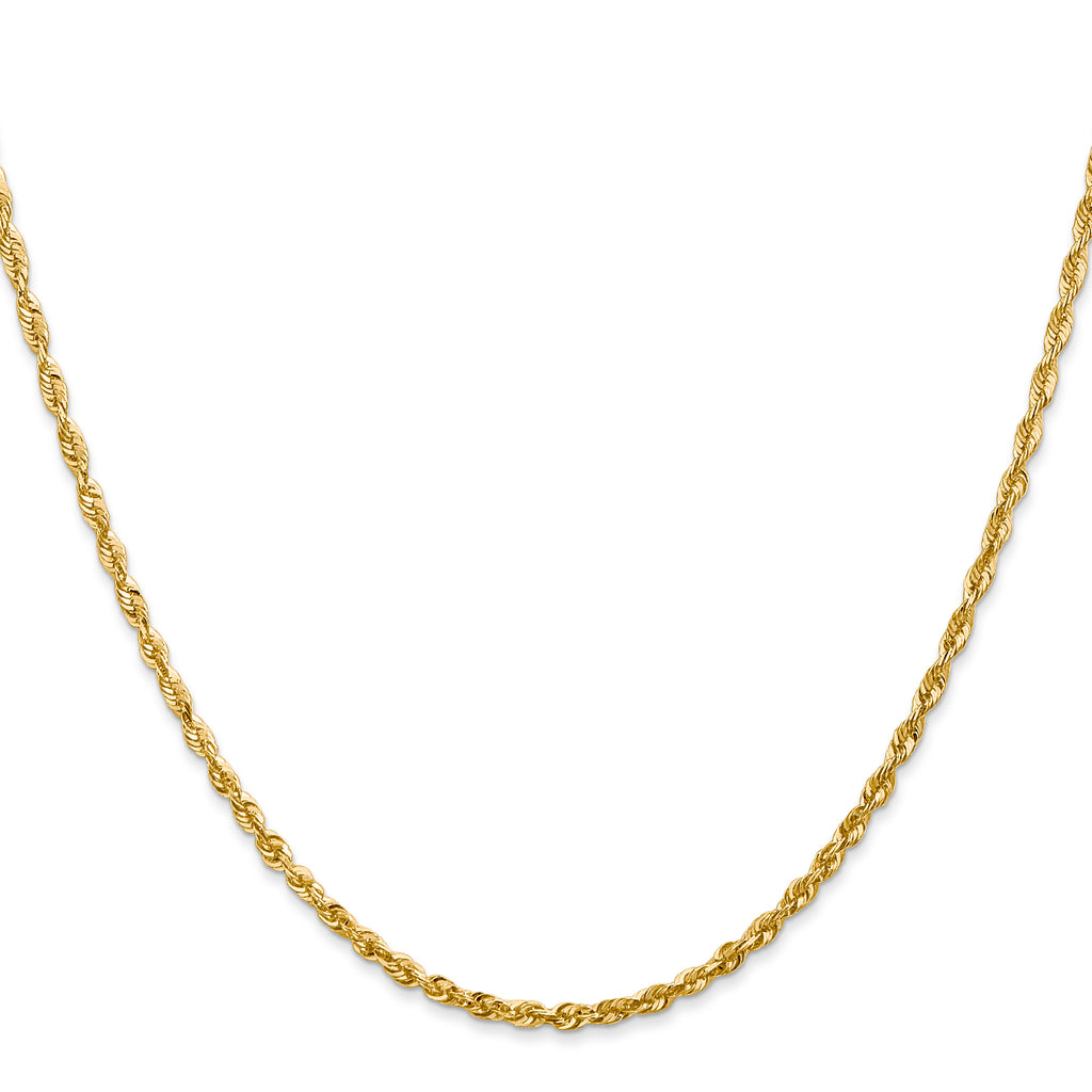 2.25mm 10K Yellow Gold Diamond-Cut Lightweight Rope Chain - Sophia Jewelers