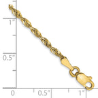 10k 2.25mm Diamond-Cut Lightweight Rope Chain
