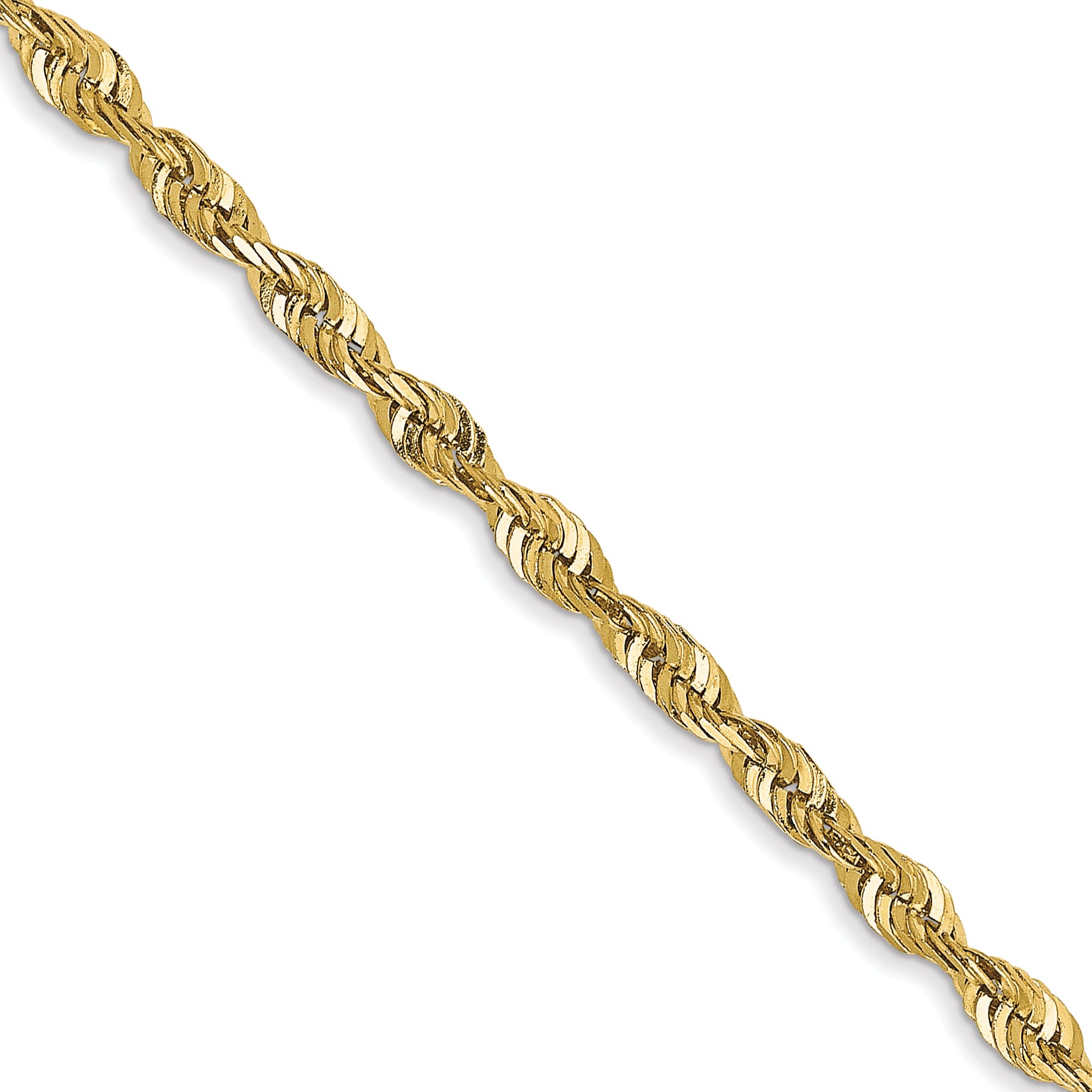 2.25mm 10K Yellow Gold Diamond-Cut Lightweight Rope Chain - Sophia Jewelers