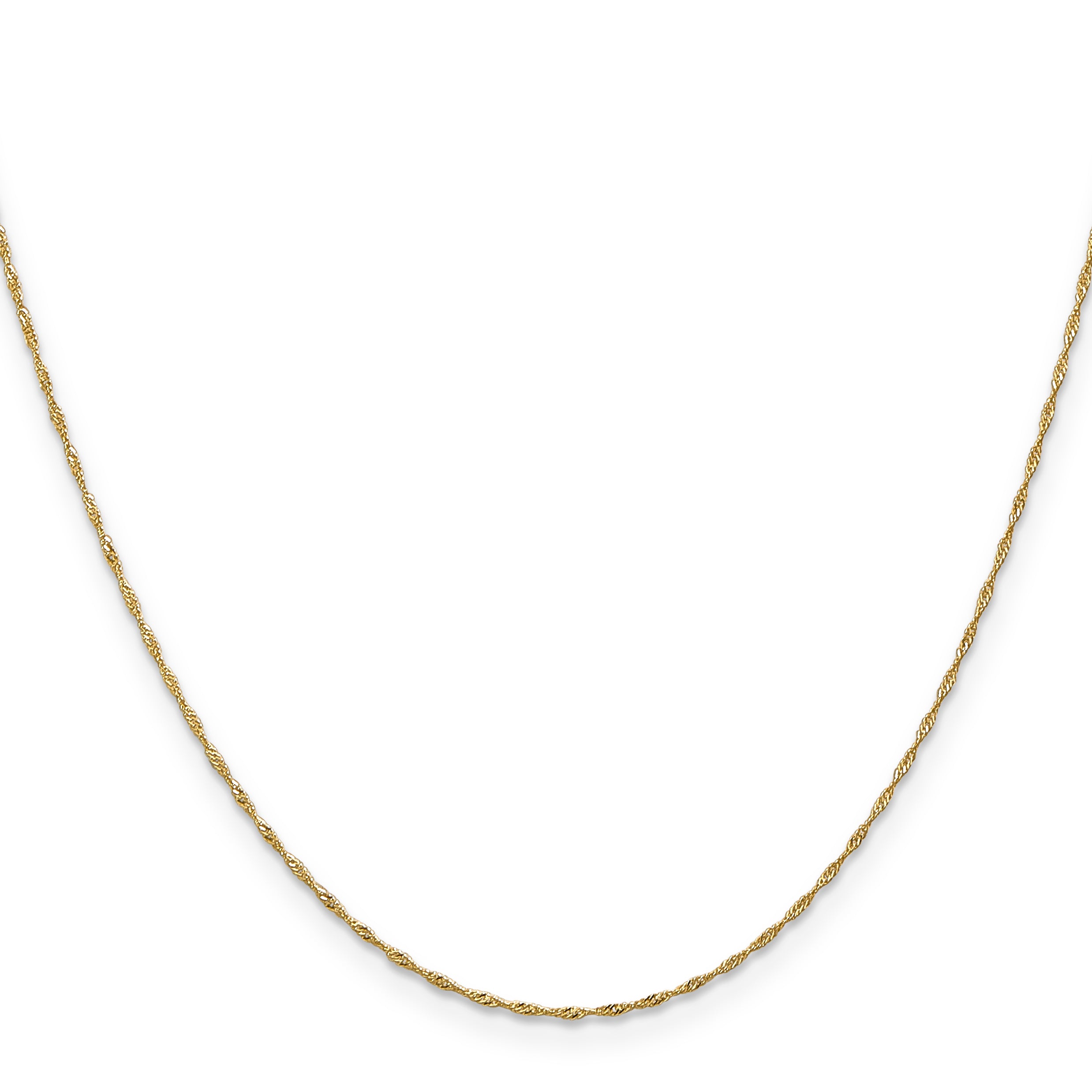 Singapore Chain Necklace in 10K Yellow Gold, 1mm Secondary image