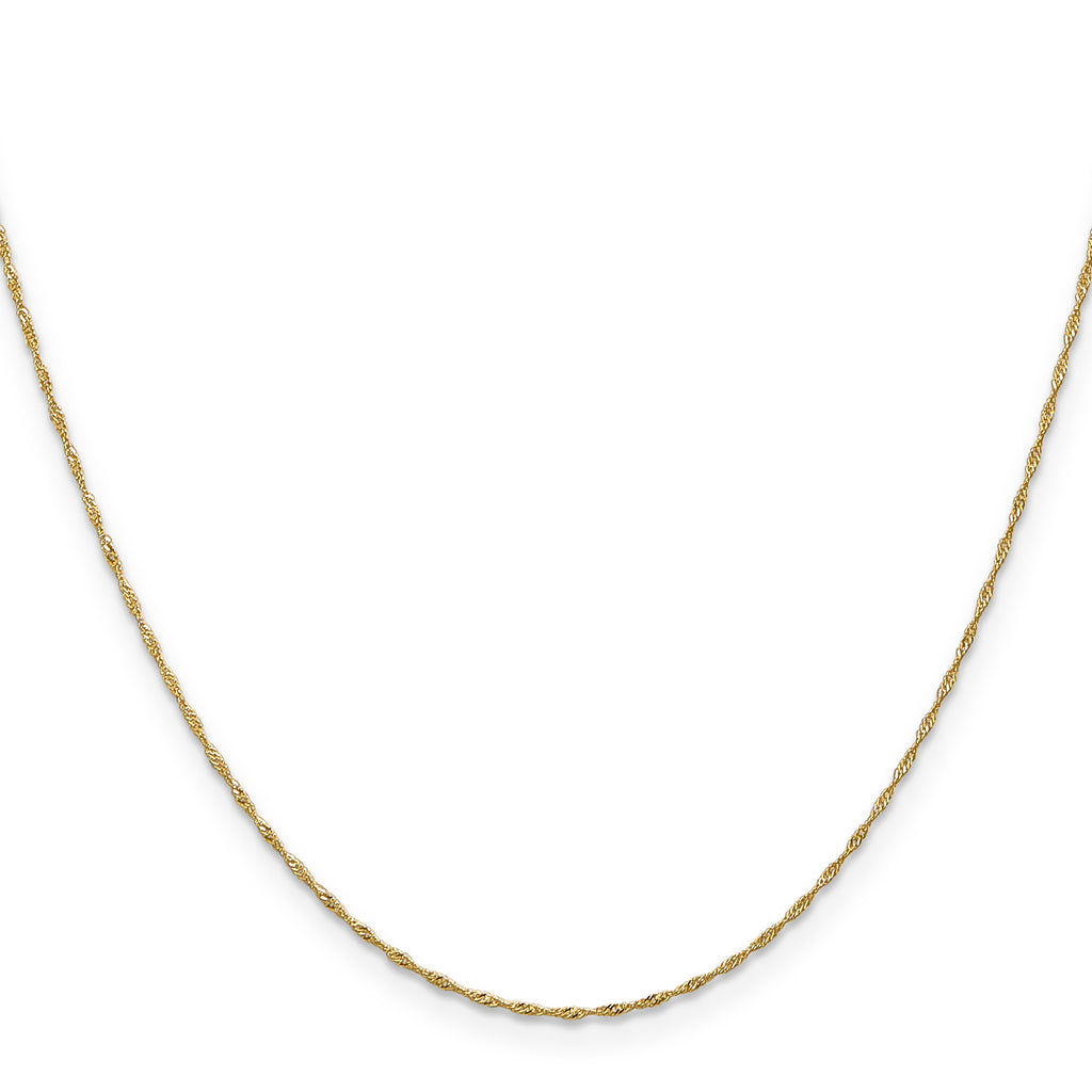 1.0mm 10K Yellow Gold Singapore Chain - Sophia Jewelers