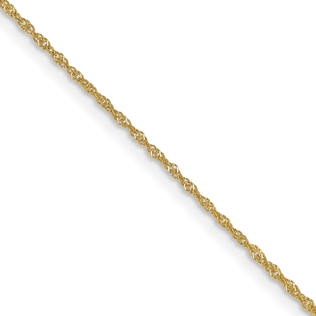 1.0mm 10K Yellow Gold Singapore Chain - Sophia Jewelers
