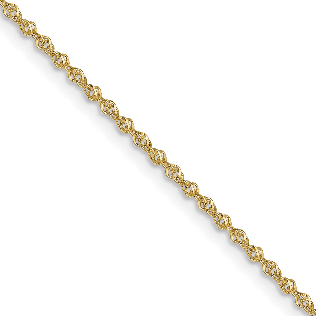 1.0mm 10K Yellow Gold Sparkle Singapore Chain - Sophia Jewelers