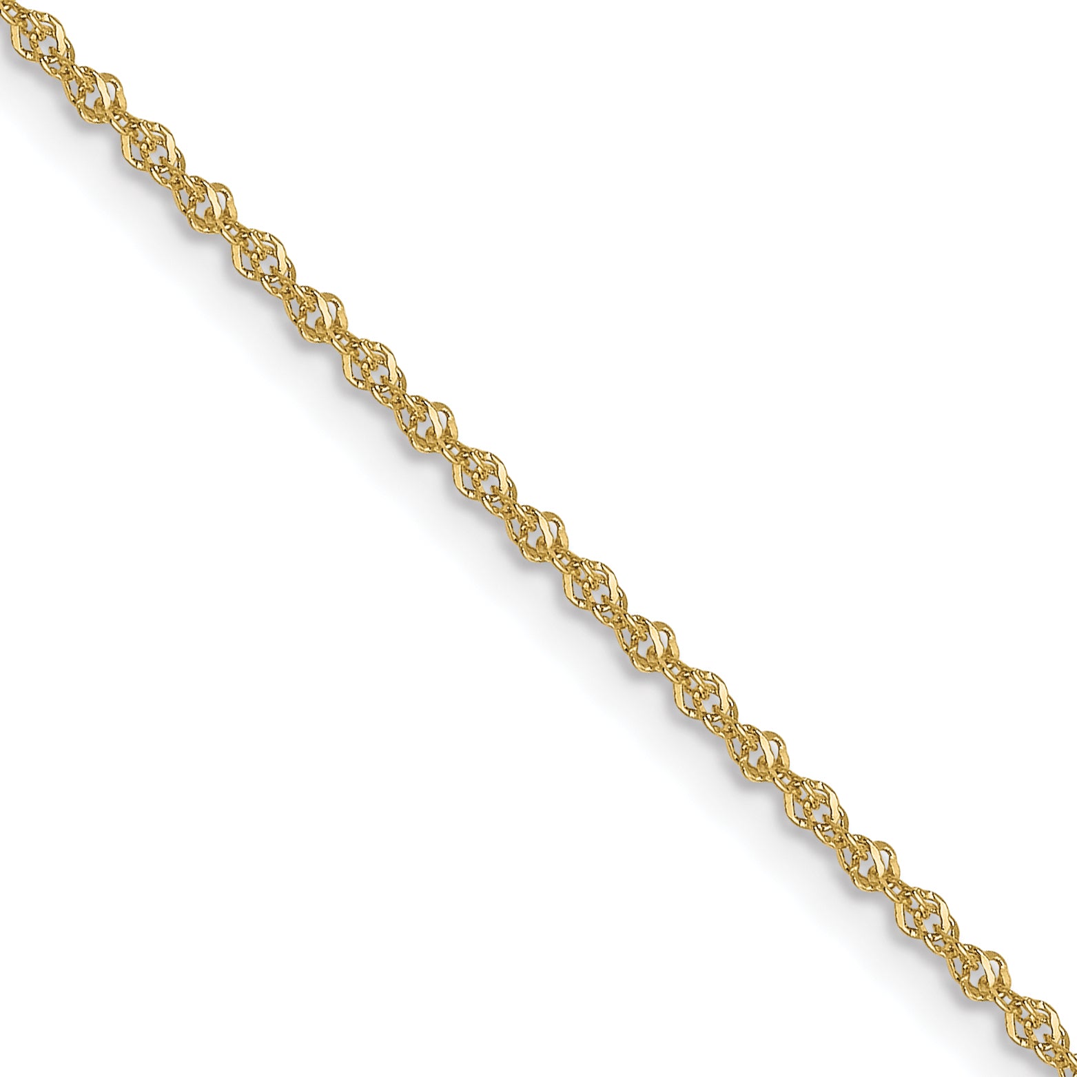 1.0mm 10K Yellow Gold Sparkle Singapore Chain - Sophia Jewelers