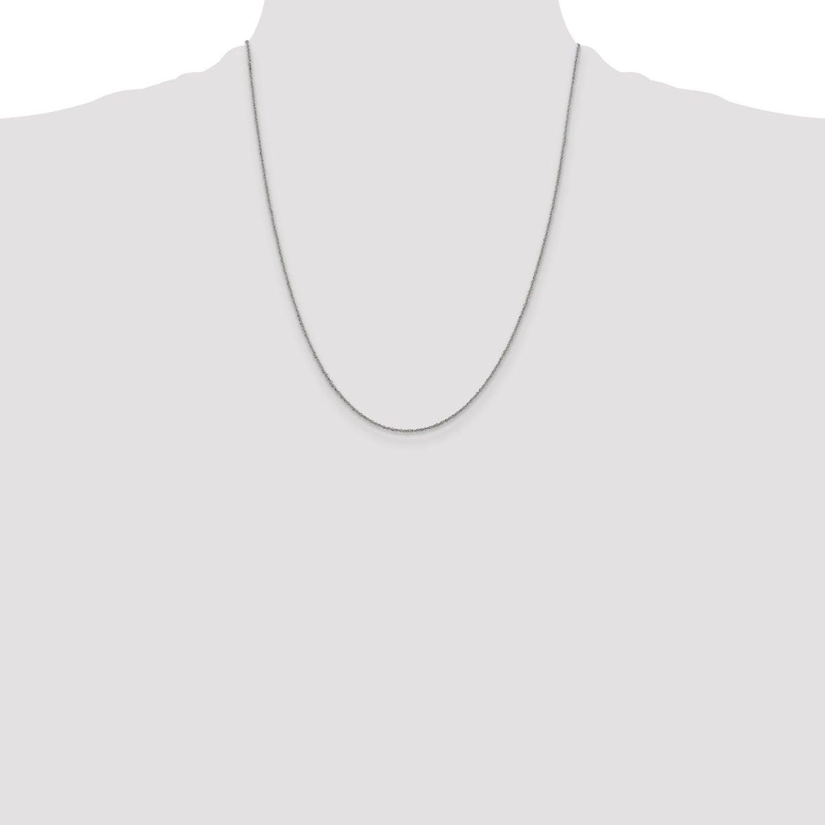 10k White Gold 1mm Sparkle Singapore Chain