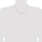 10k White Gold 1.05mm D/C Cable Chain