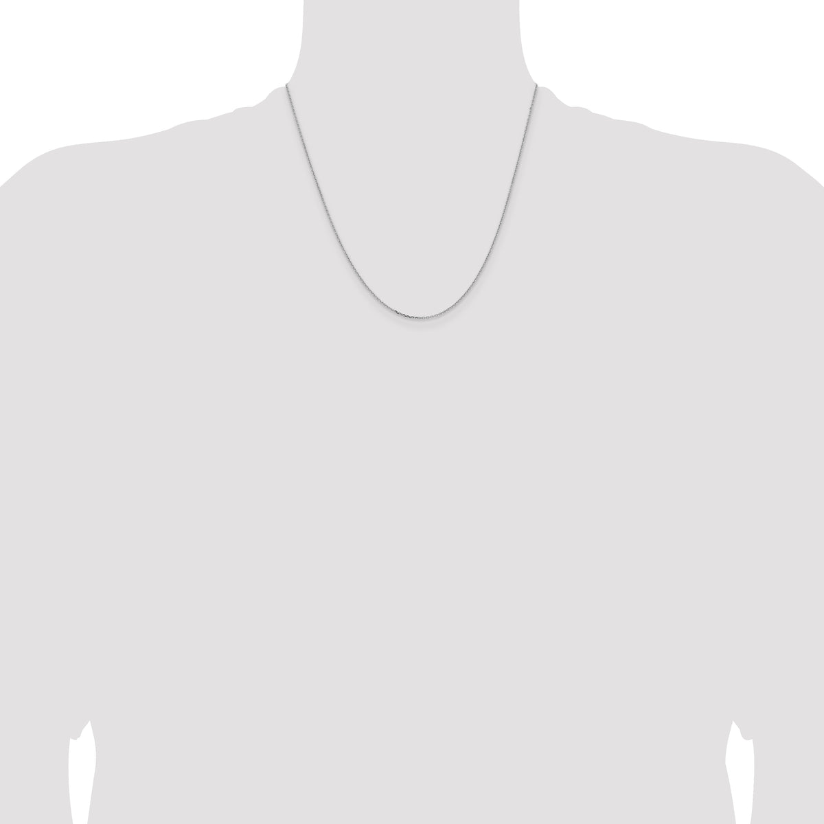 10k White Gold 1.05mm D/C Cable Chain