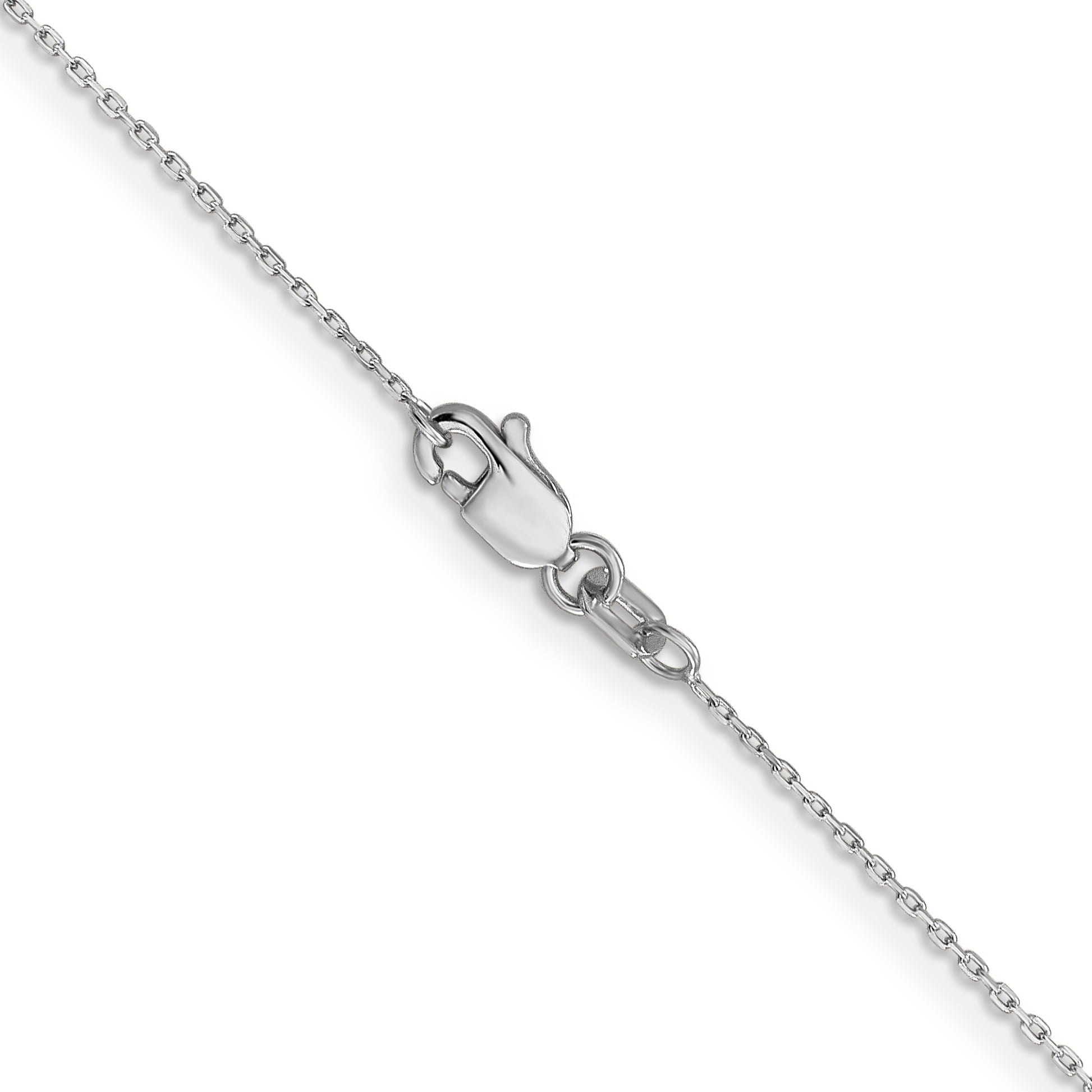 0.8mm 10K White Gold Diamond-Cut Cable Chain Secondary image