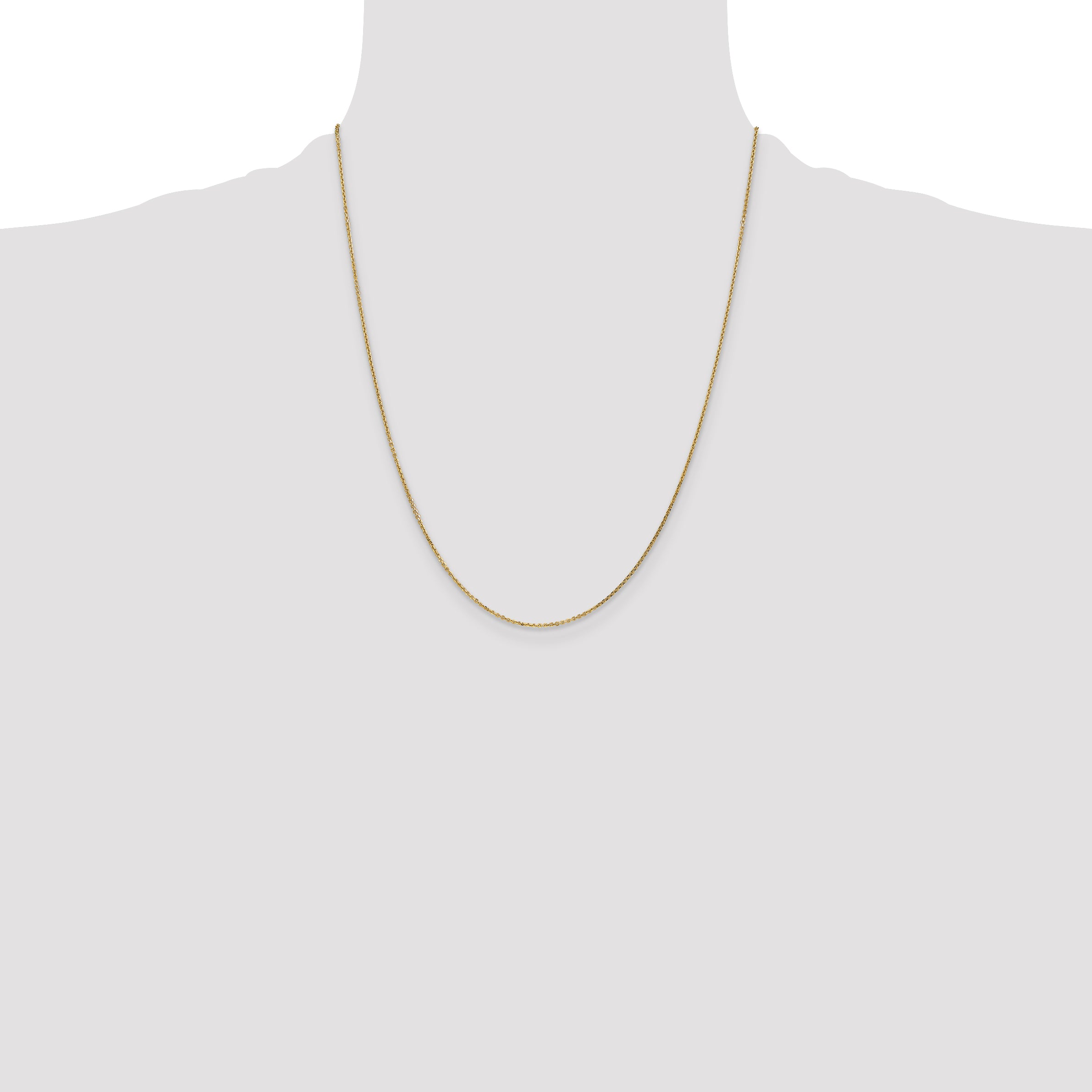 0.95mm 10K Yellow Gold Diamond-Cut Cable Chain Secondary image