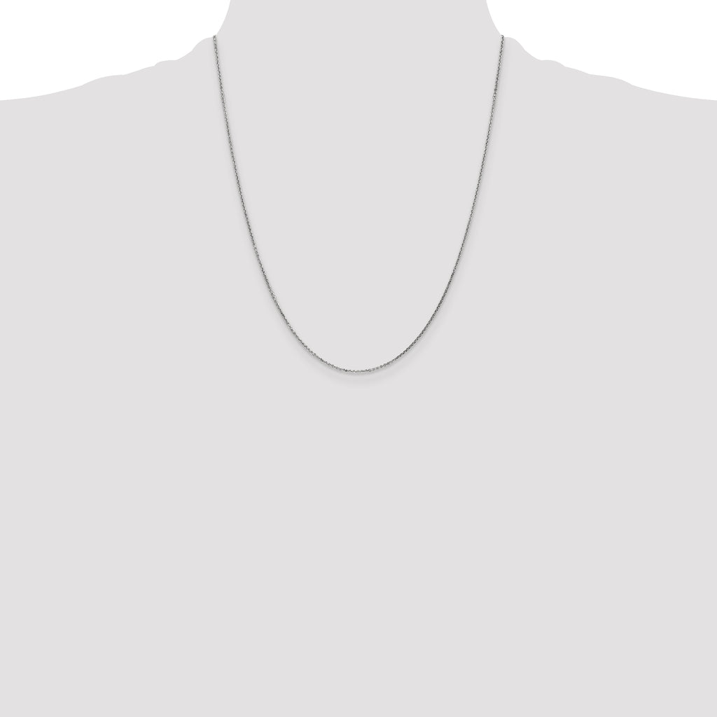 10k White Gold .95mm D/C Cable Chain