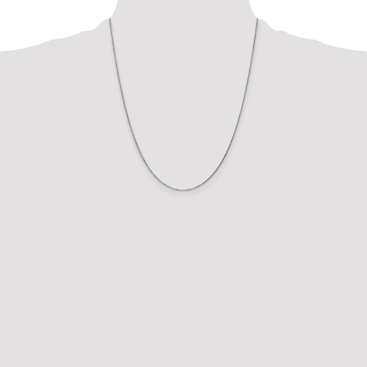 10k White Gold .95mm D/C Cable Chain