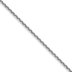 0.95mm 10K White Gold Diamond-Cut Cable Chain - Sophia Jewelers