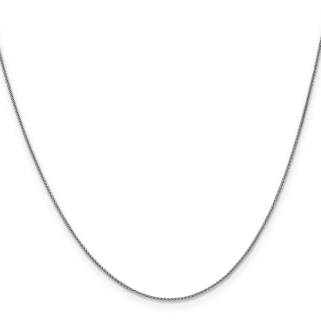 0.8mm 10K White Gold Spiga Wheat Chain - Sophia Jewelers