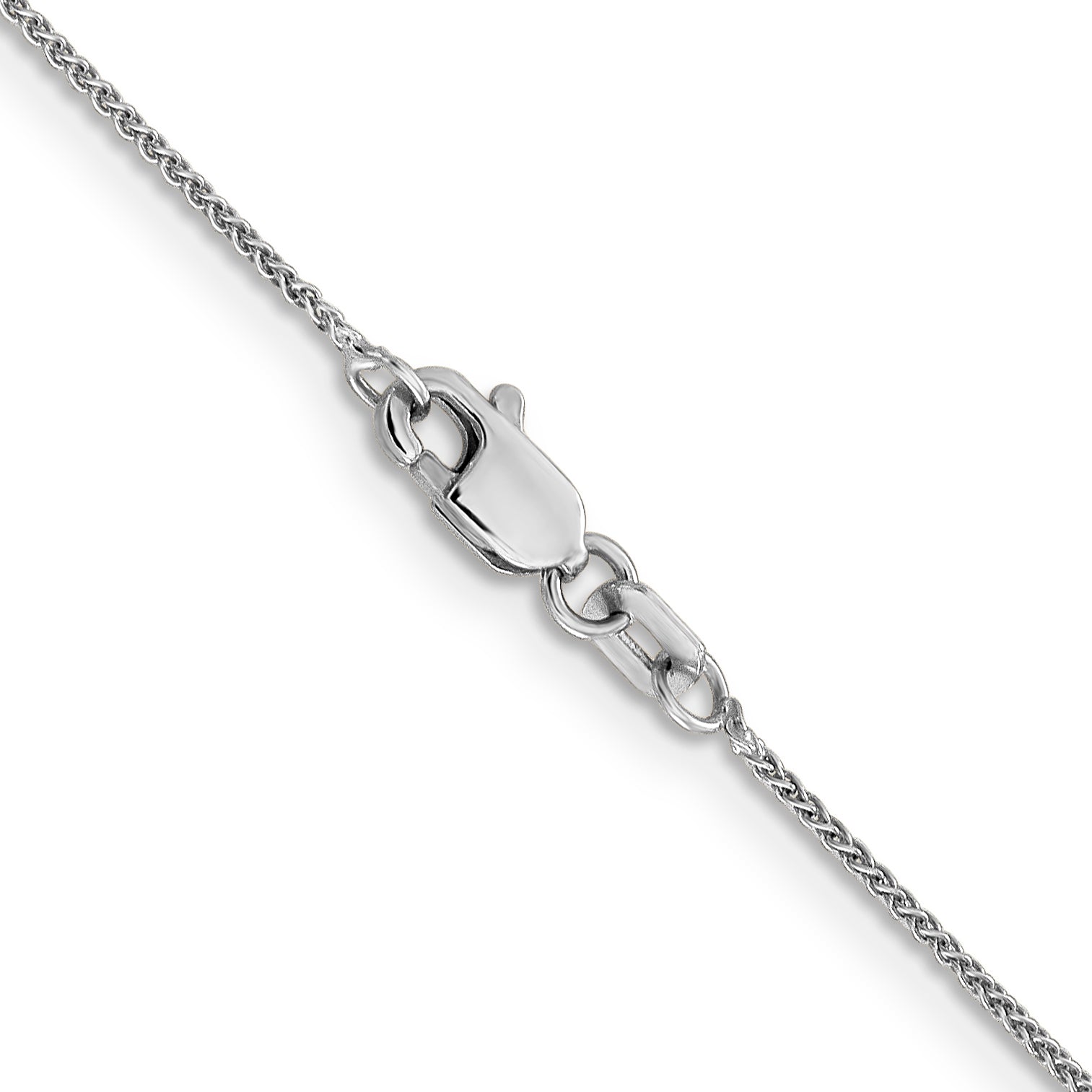 0.8mm 10K White Gold Spiga Wheat Chain - Sophia Jewelers