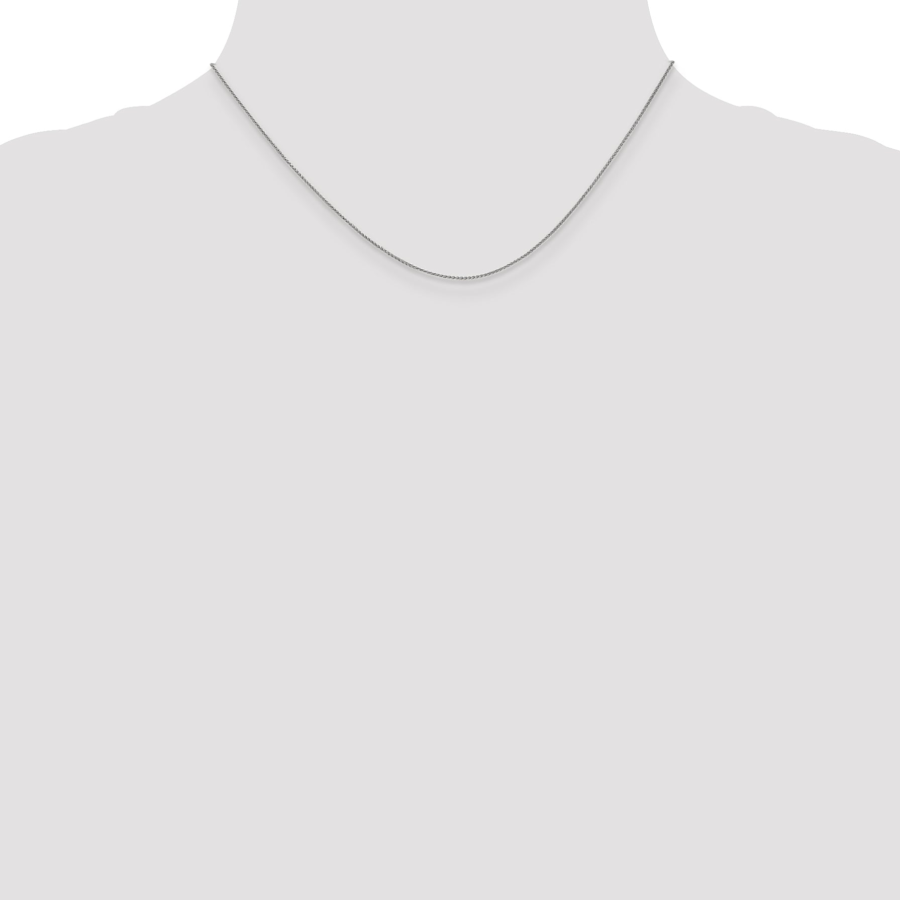 0.8mm 10K White Gold Spiga Wheat Chain - Sophia Jewelers