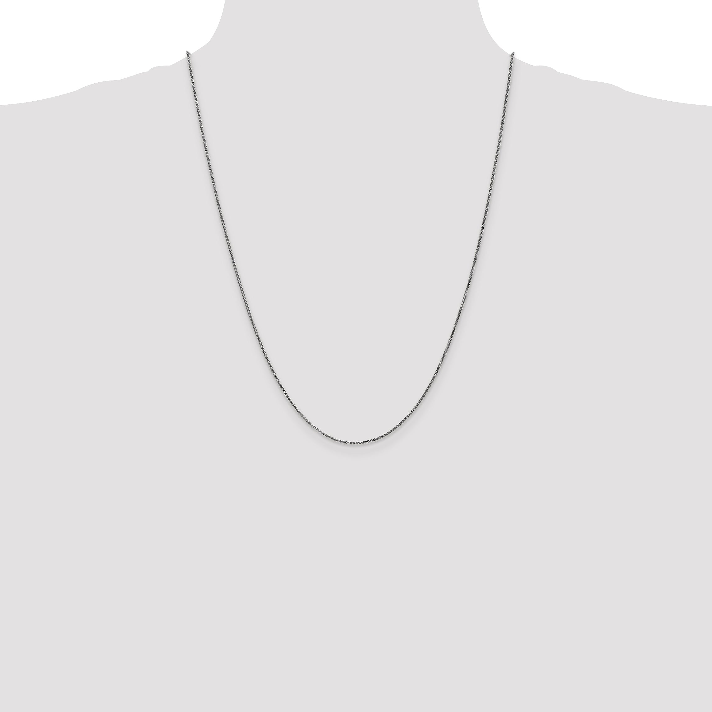 10k White Gold 1.25mm D/C Spiga Chain