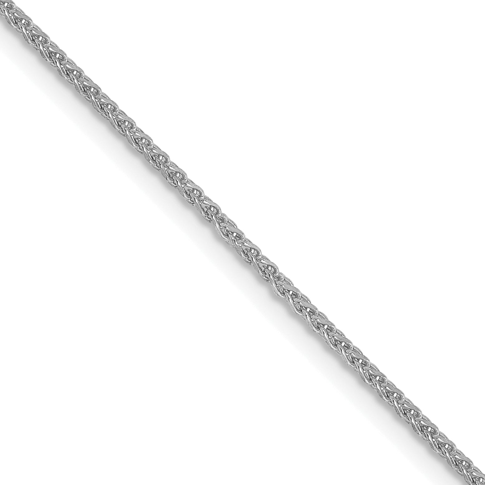 1.25mm 10K White Gold Spiga Wheat Chain - Sophia Jewelers