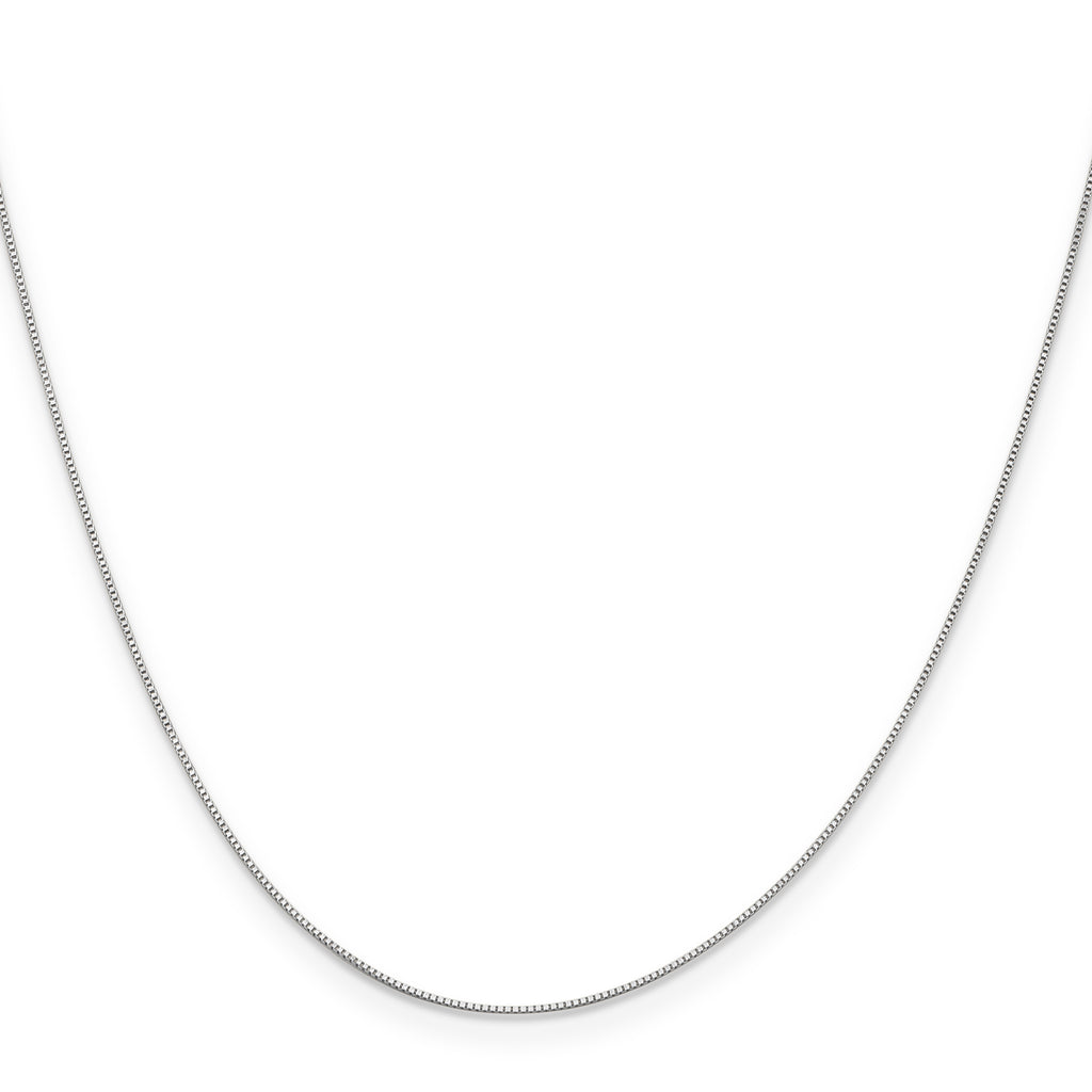 0.5mm 10K White Gold Baby Box Chain - Sophia Jewelers