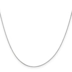0.5mm 10K White Gold Baby Box Chain - Sophia Jewelers