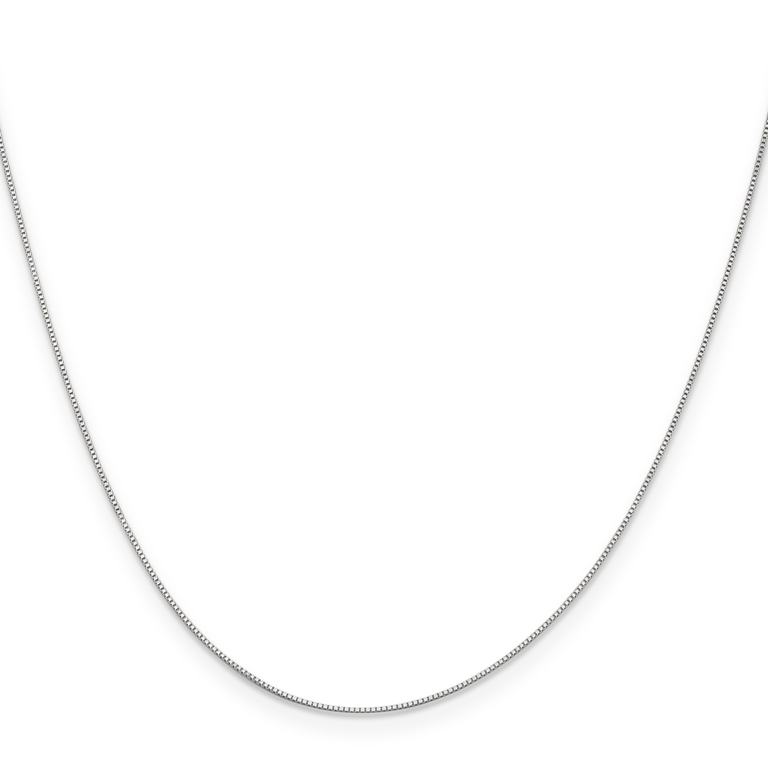 0.5mm 10K White Gold Baby Box Chain - Sophia Jewelers