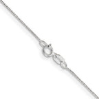 0.5mm 10K White Gold Baby Box Chain - Sophia Jewelers