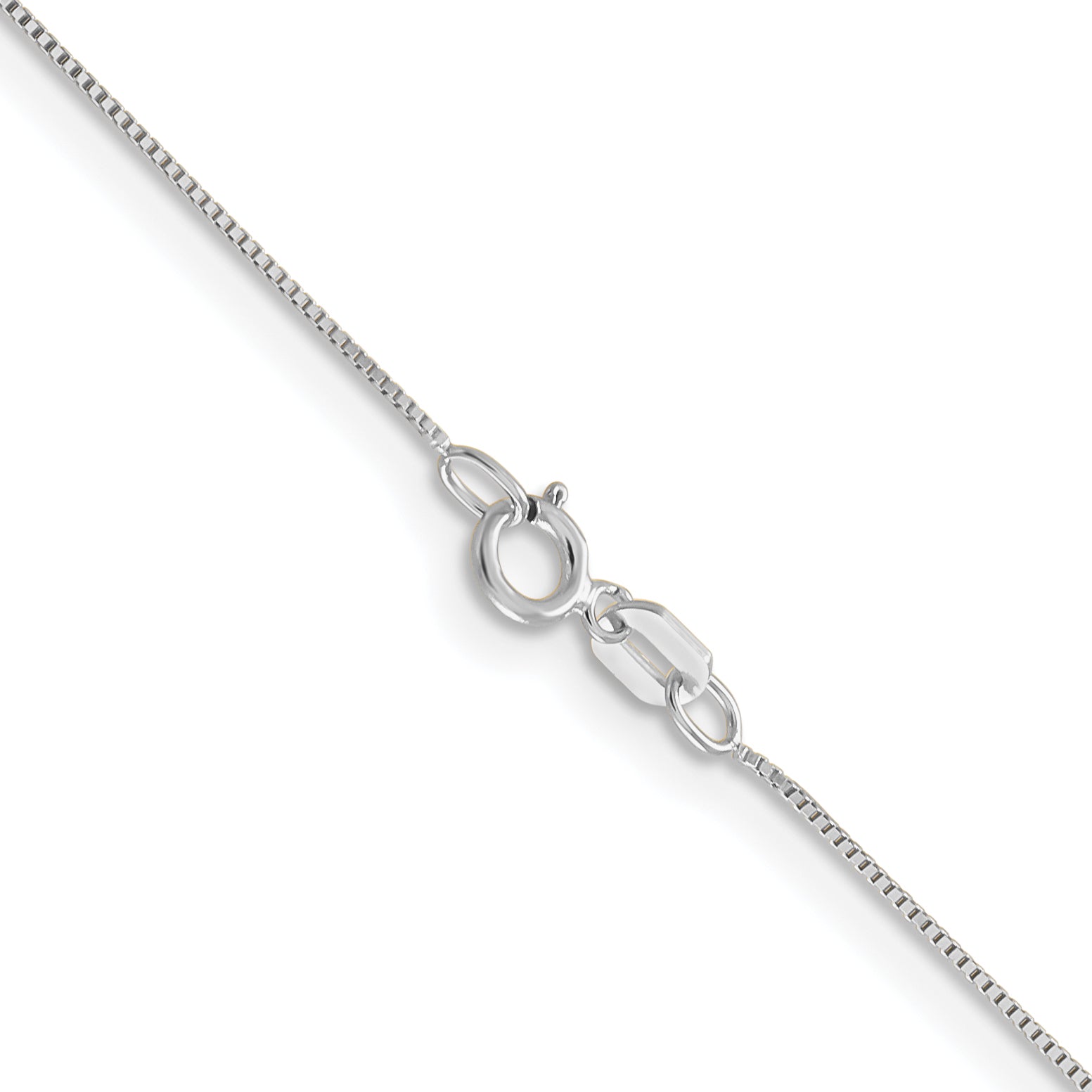 0.5mm 10K White Gold Baby Box Chain - Sophia Jewelers