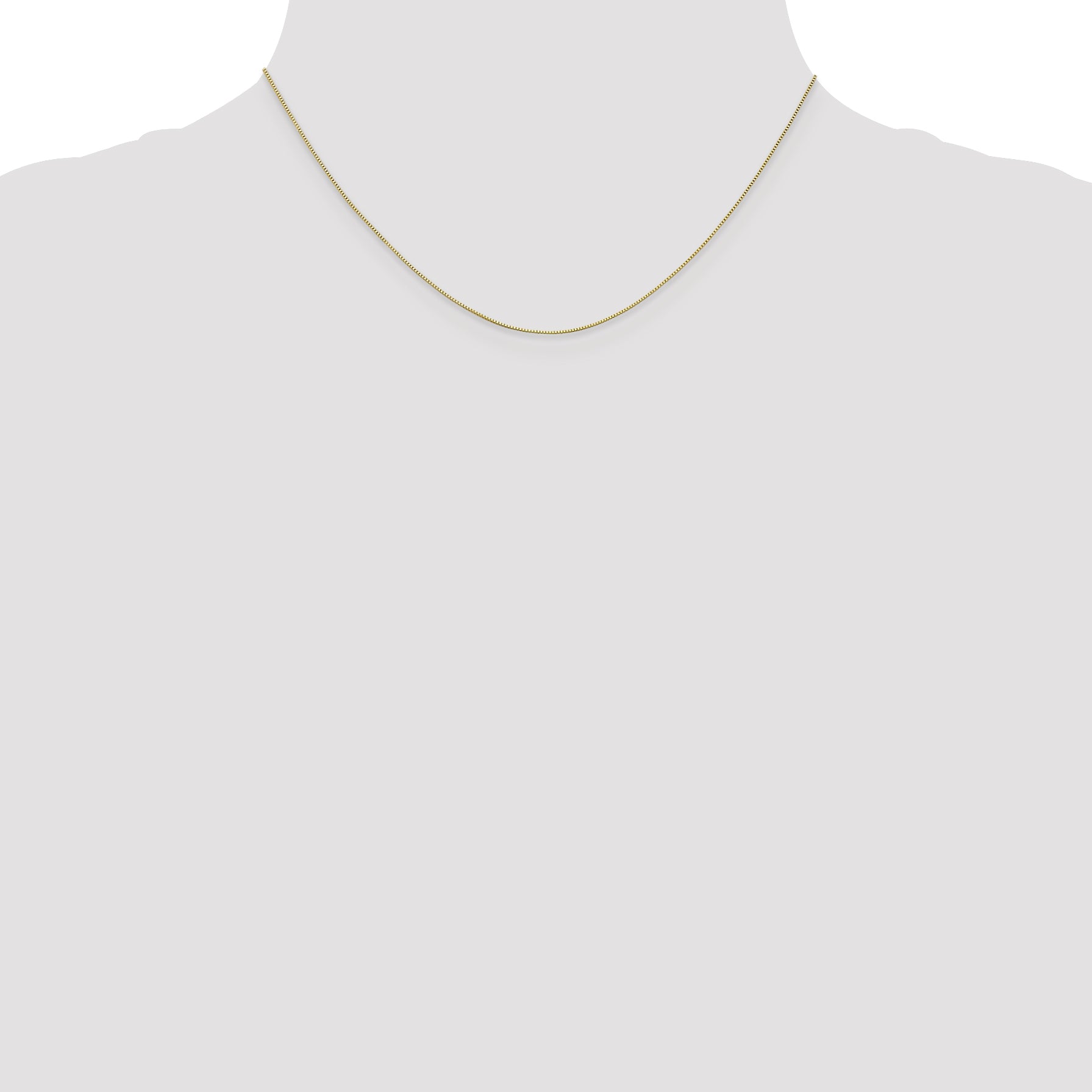 0.5mm 10K White Gold Baby Box Chain - Sophia Jewelers