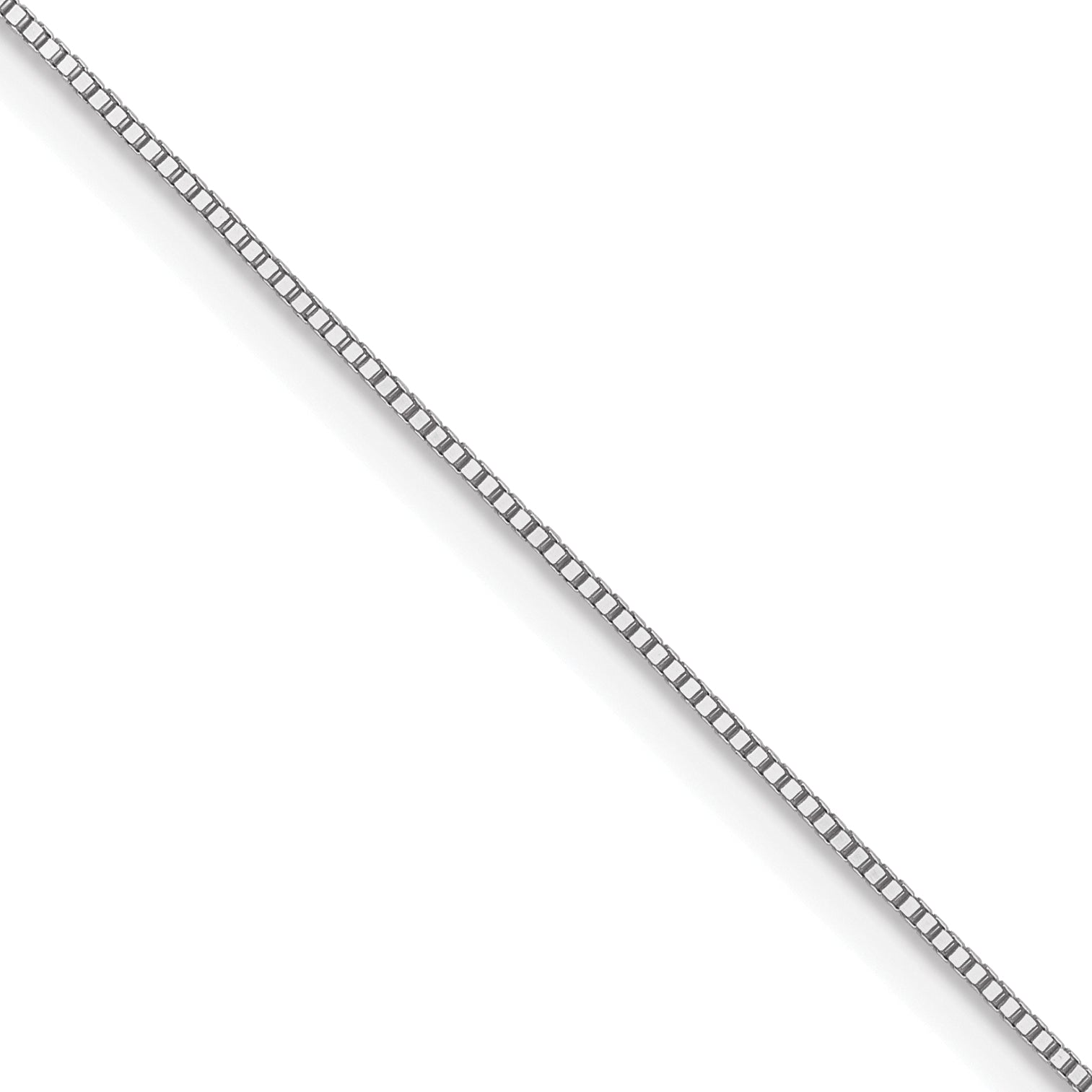 0.5mm 10K White Gold Baby Box Chain - Sophia Jewelers