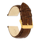 18mm Havana Genuine Alligator Chrono Leather with Gold-tone Buckle 7.5 inch Watch Band
