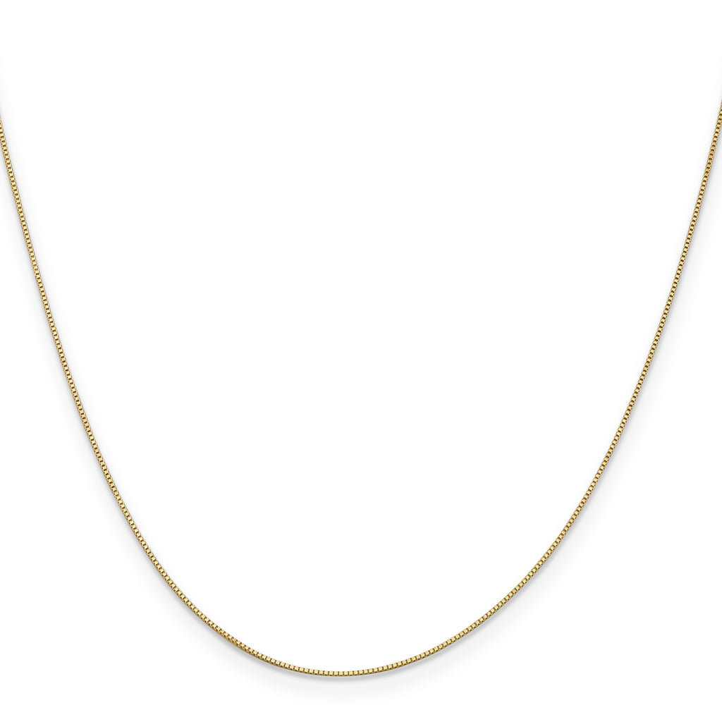 10k .5mm Baby Box with Lobster Clasp Chain