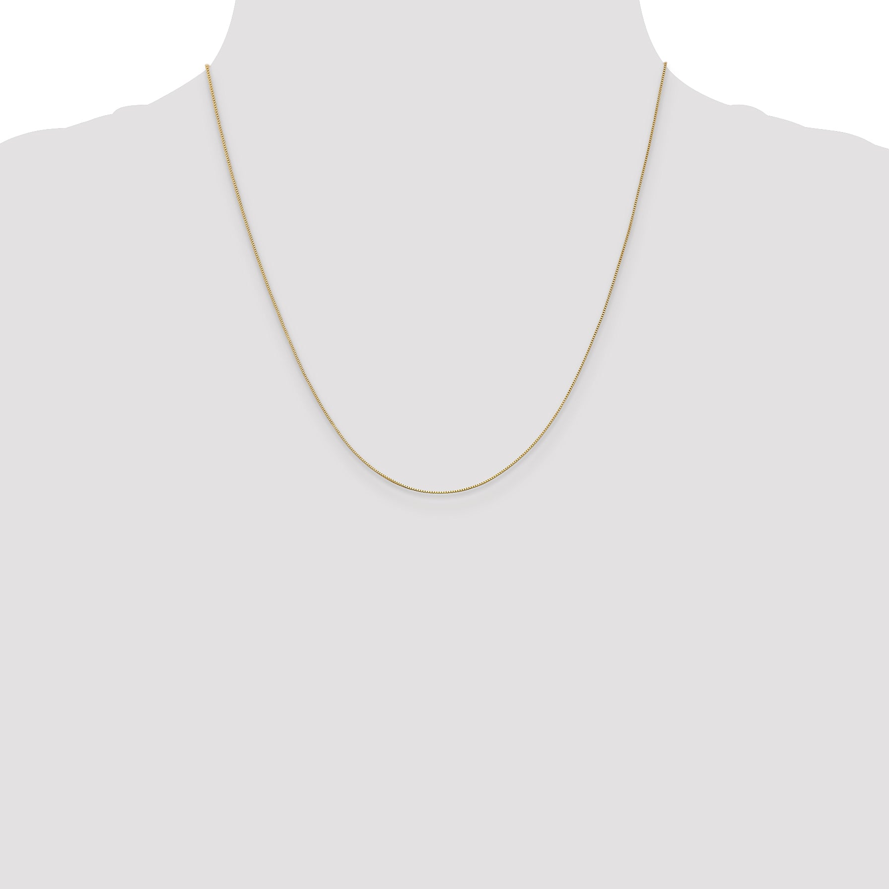 10k .5mm Baby Box with Lobster Clasp Chain