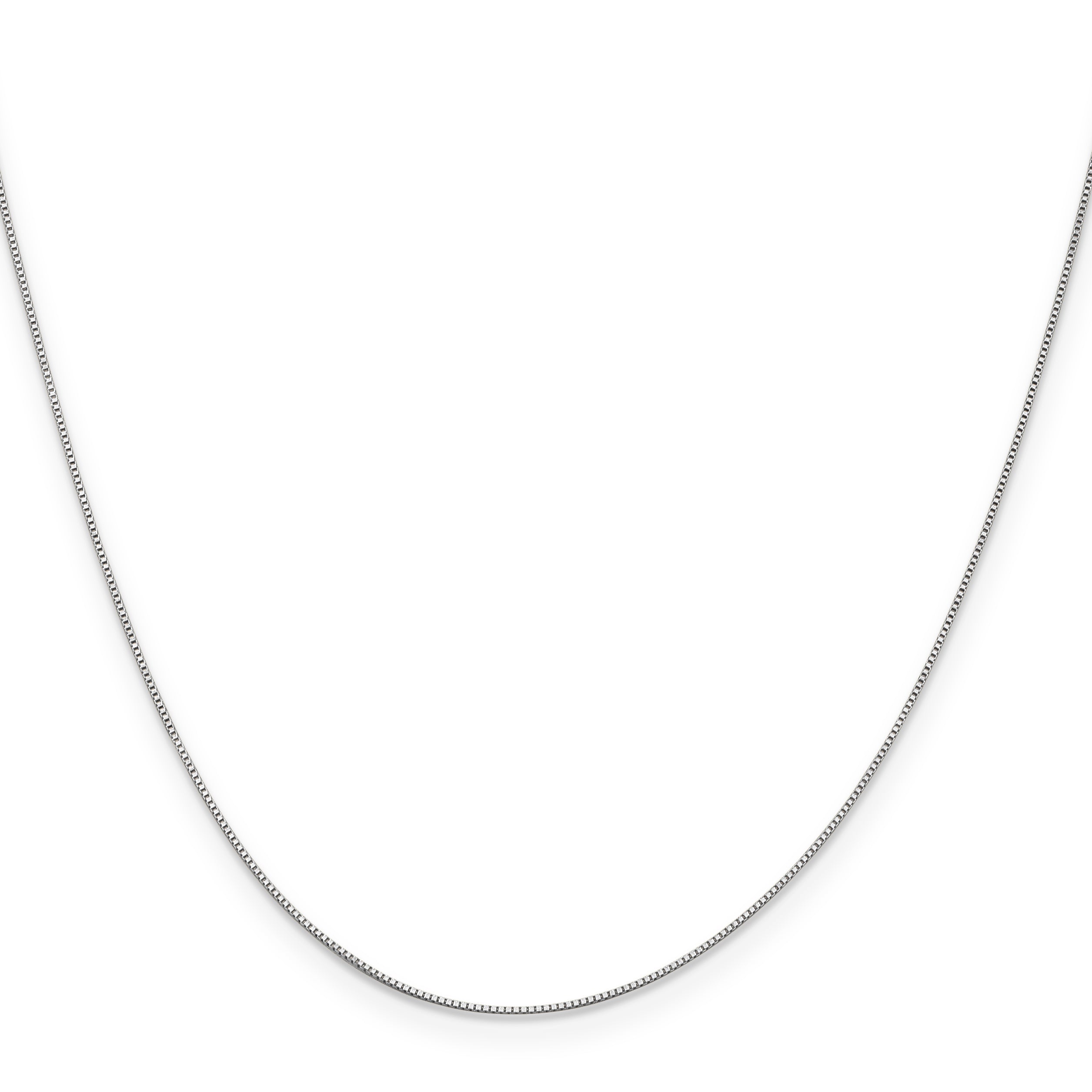 0.5mm 10K White Gold Baby Box Chain Secondary image
