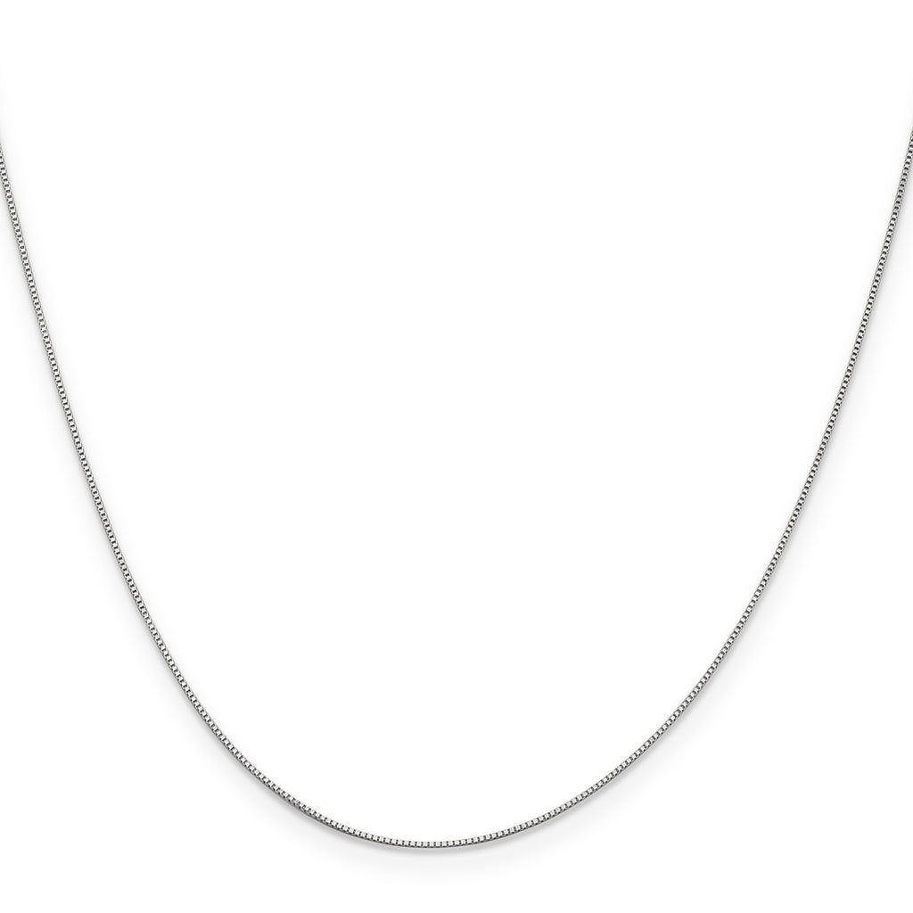 0.5mm 10K White Gold Baby Box Chain - Sophia Jewelers