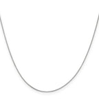 0.5mm 10K White Gold Baby Box Chain - Sophia Jewelers