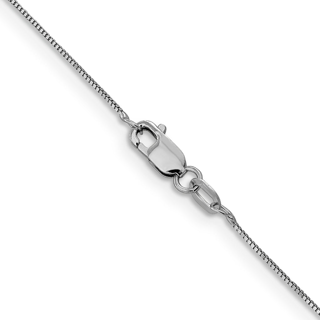 0.5mm 10K White Gold Baby Box Chain - Sophia Jewelers