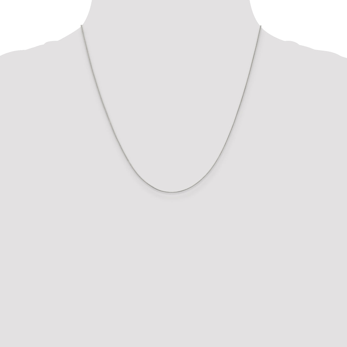 10k White Gold .5mm Baby Box with Lobster Clasp Chain