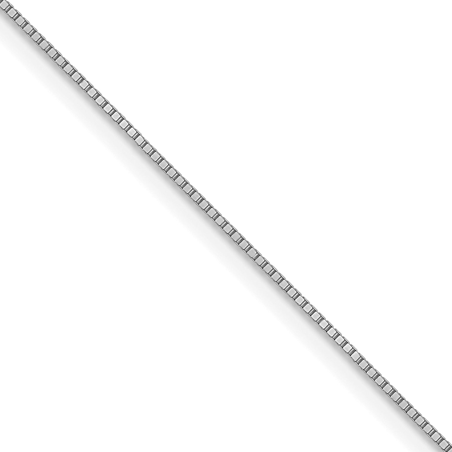 0.5mm 10K White Gold Baby Box Chain - Sophia Jewelers