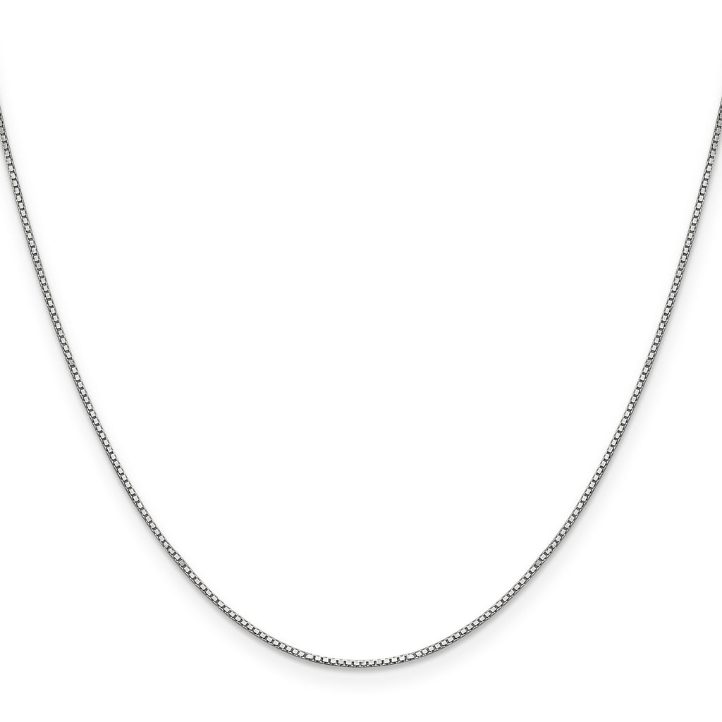 0.9mm 10K White Gold Box Chain - Sophia Jewelers