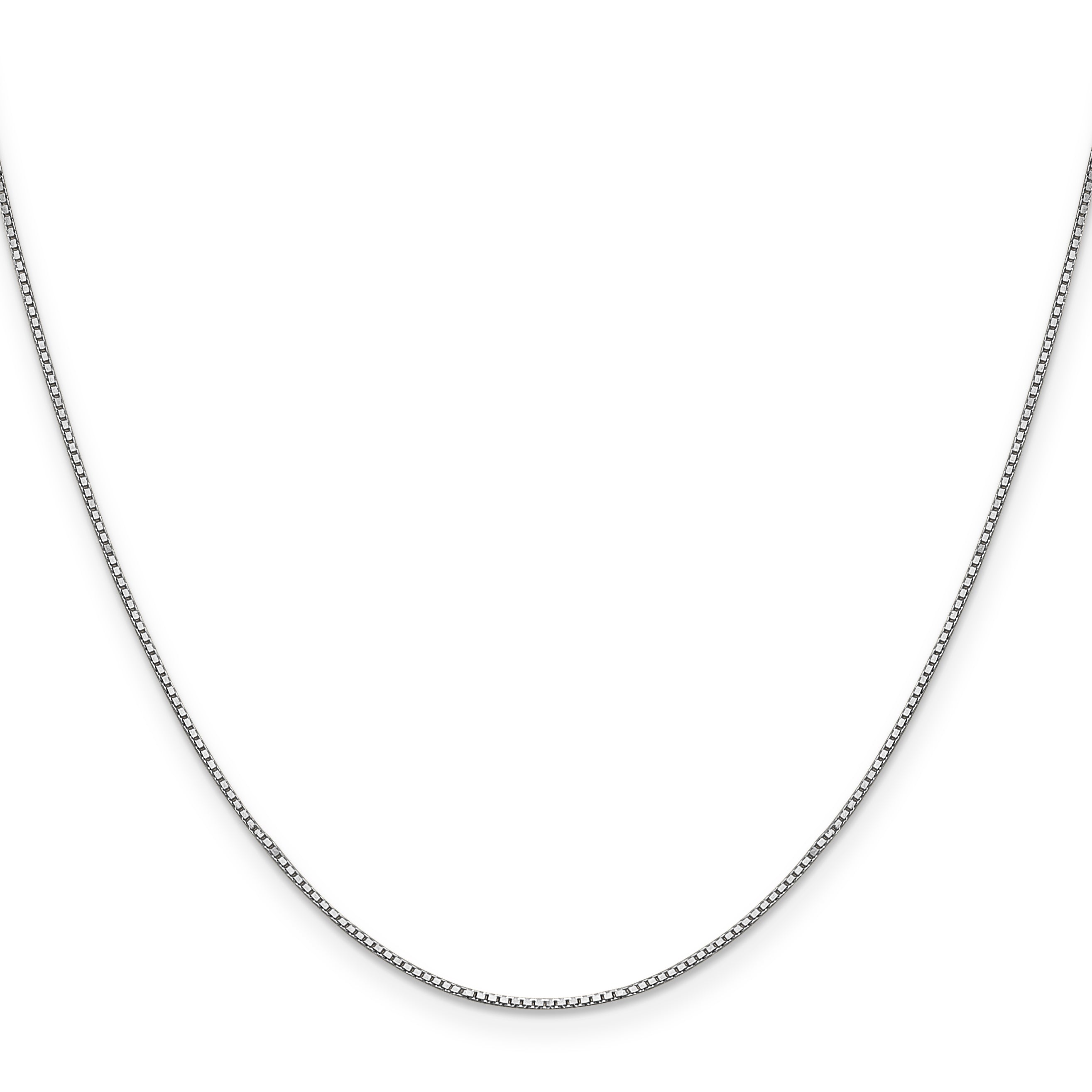 0.9mm 10K White Gold Box Chain - Sophia Jewelers