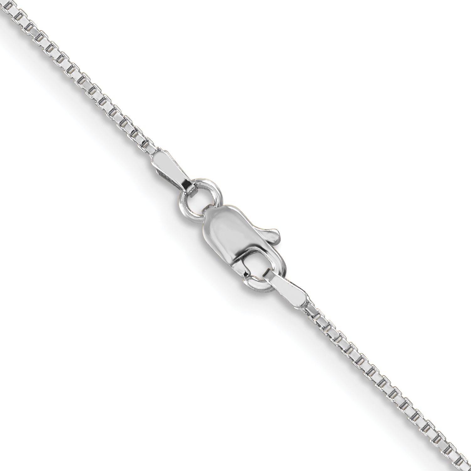 1.0mm 10K White Gold Box Chain - Sophia Jewelers