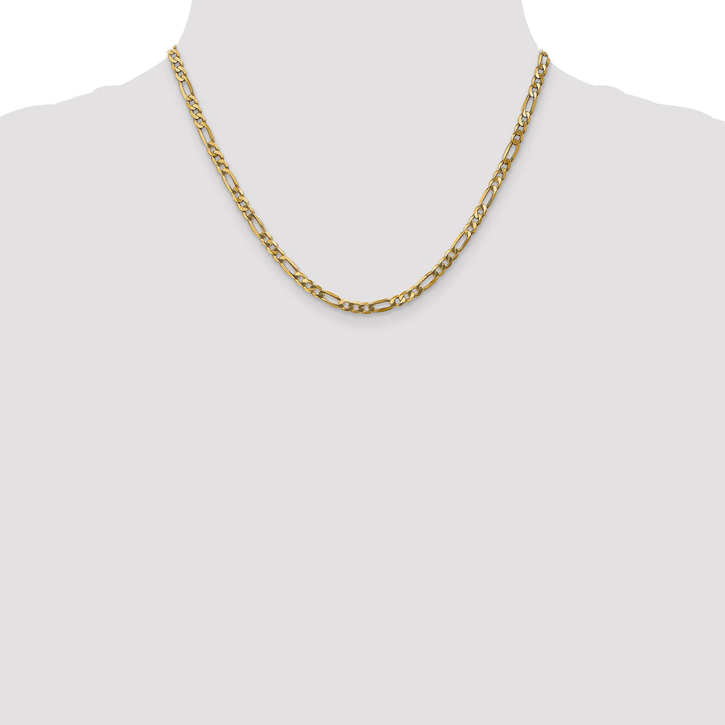 4.0mm 10K Yellow Gold Figaro Chain - Sophia Jewelers