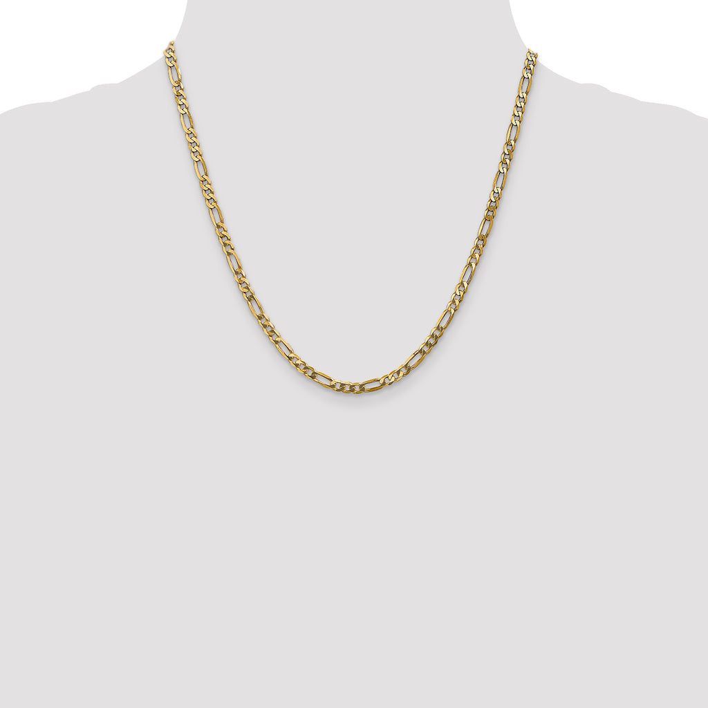 10k 4mm Flat Figaro Chain