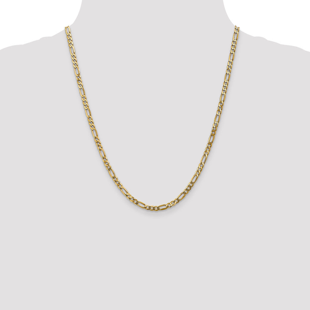 10k 4mm Flat Figaro Chain