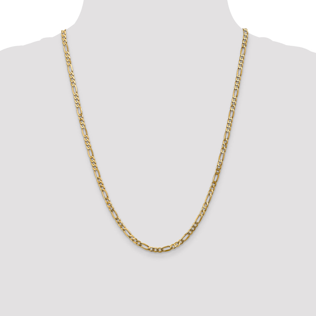 10k 4mm Flat Figaro Chain