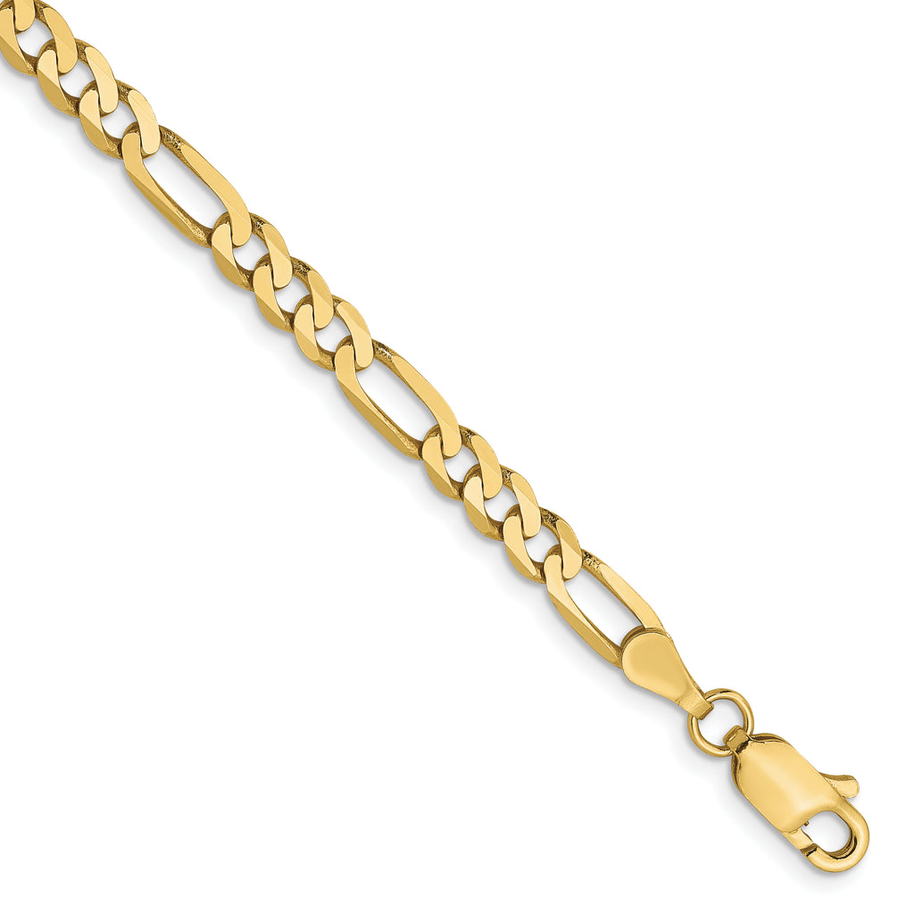 10k 4mm Flat Figaro Chain