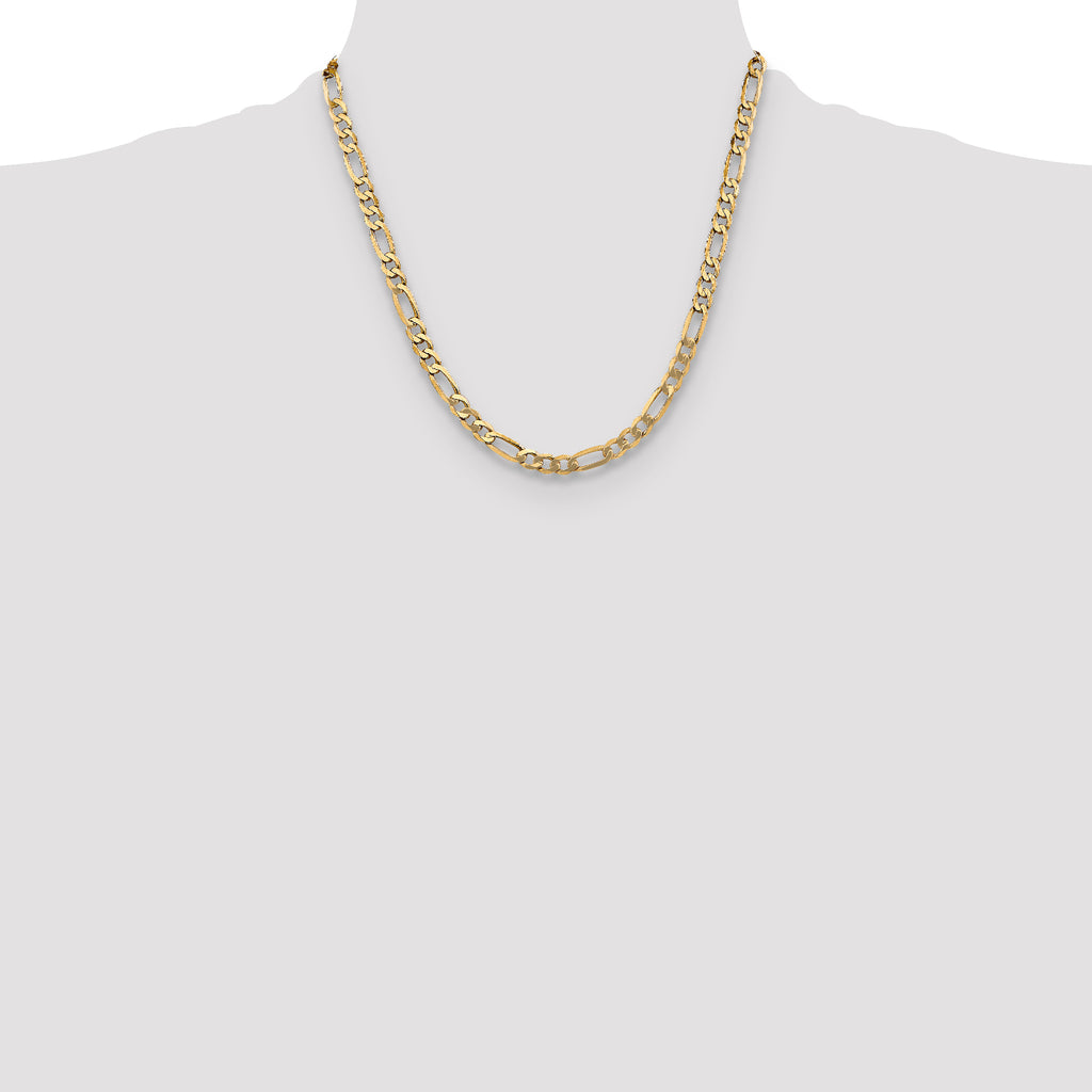 5.25mm 10K Yellow Gold Figaro Chain - Sophia Jewelers