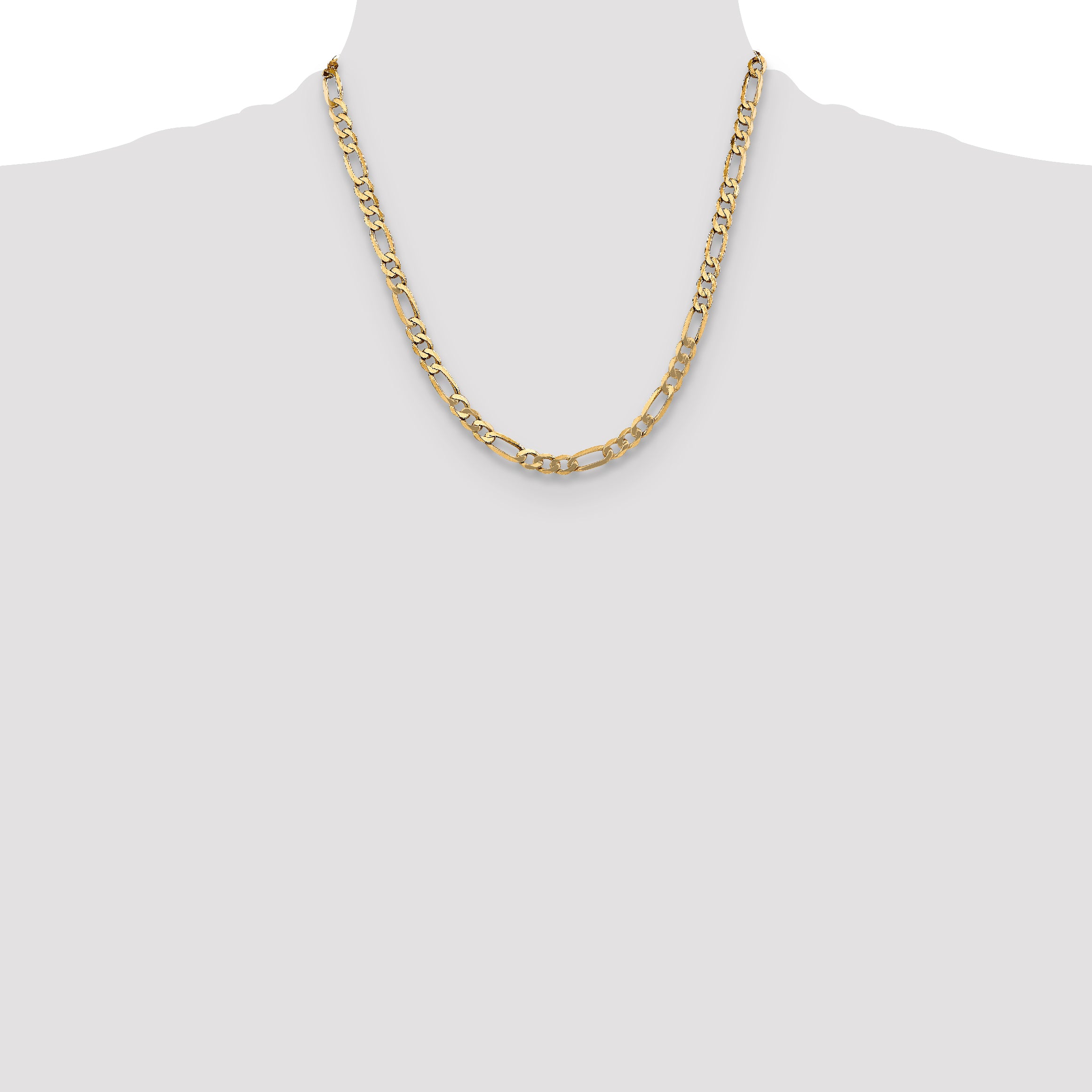 5.25mm 10K Yellow Gold Figaro Chain - Sophia Jewelers