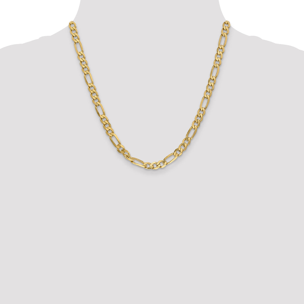 6.25mm 10K Yellow Gold Figaro Chain - Sophia Jewelers