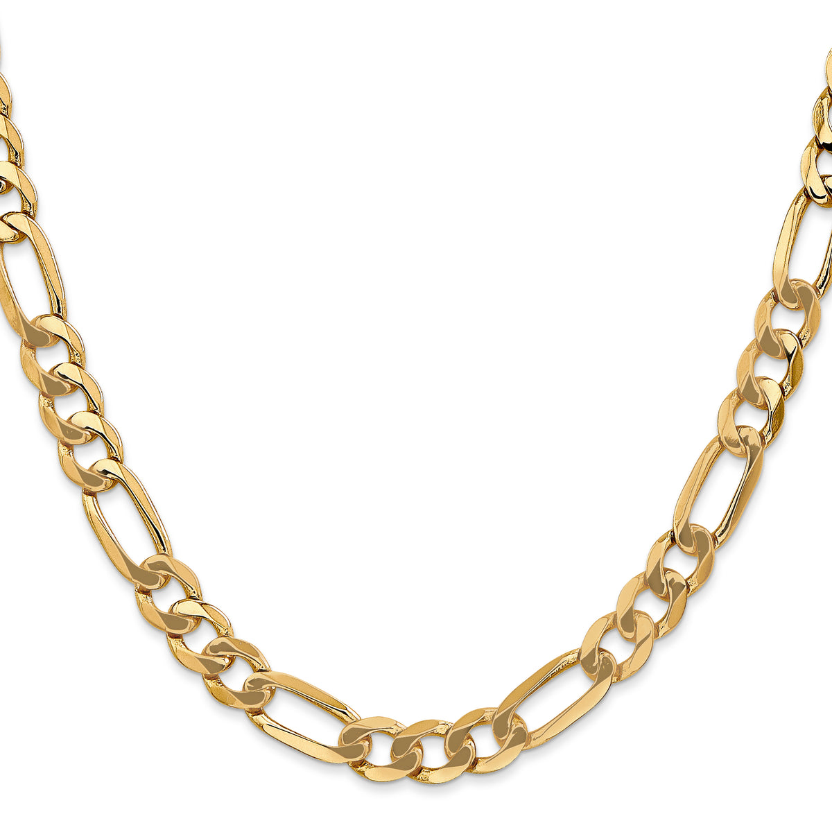 10k 7mm Flat Figaro Chain